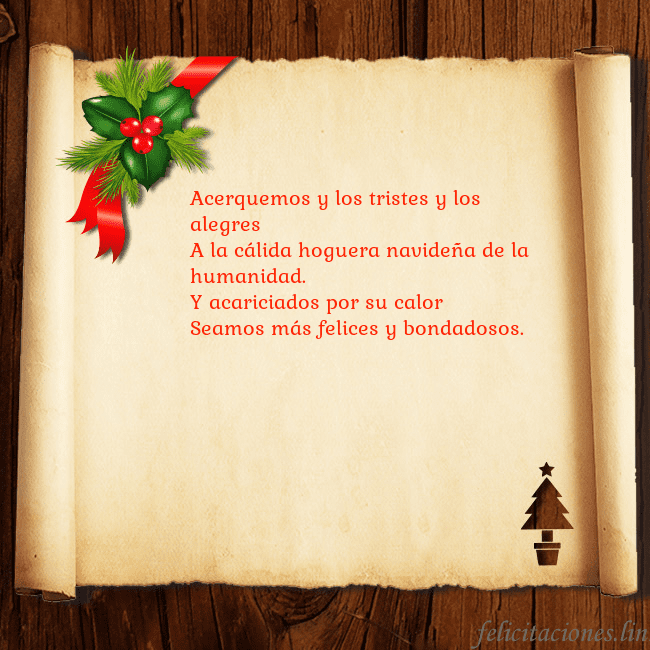 Tarjeta de Navidad sobre madera y pergamino