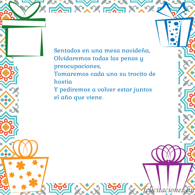 Tarjeta con regalos