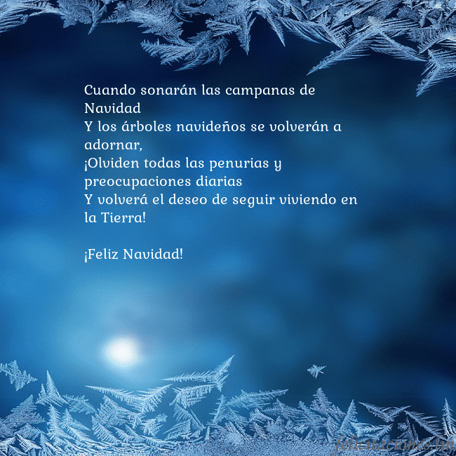 Tarjeta azul con escarcha