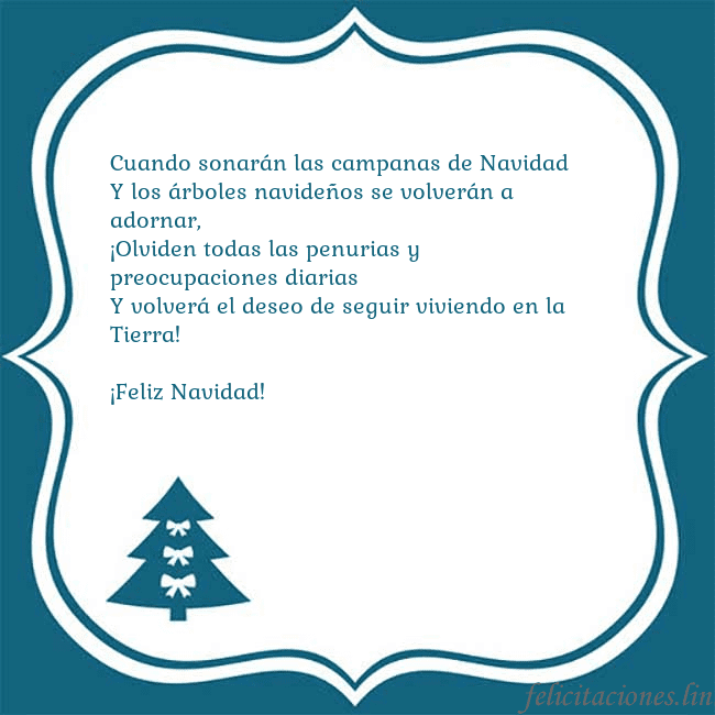 Tarjeta con un árbol de Navidad azul