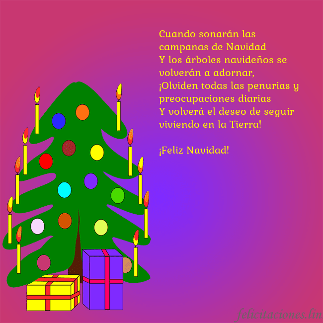 Tarjeta de felicitación brillante con un árbol de Navidad pintado