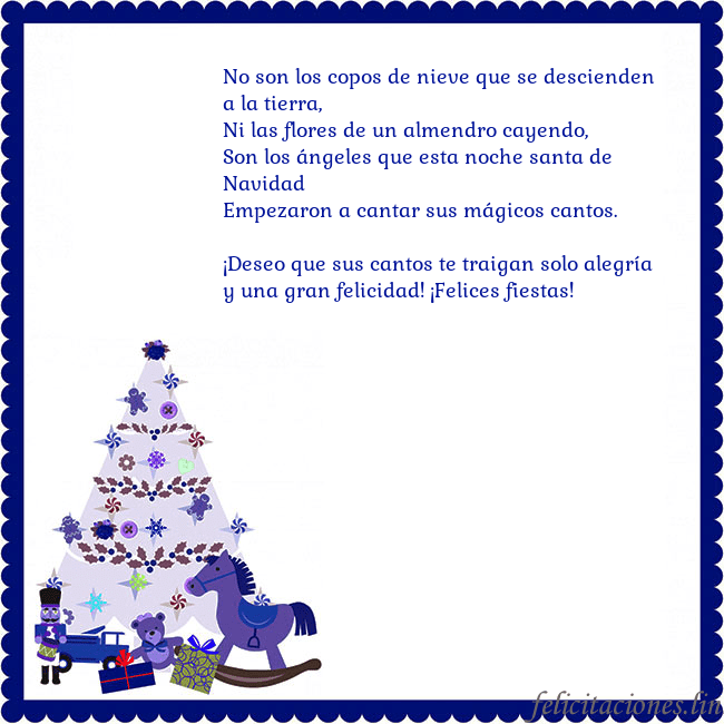 Tarjeta de felicitación con un árbol de Navidad y El Cascanueces