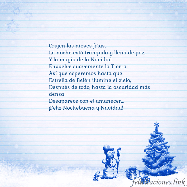 Tarjeta con un muñeco de nieve azul y un árbol de Navidad