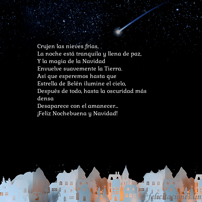 Tarjeta con un cometa Crujen las nieves frías,
La noche está tranquila y Tarjeta con un cometa