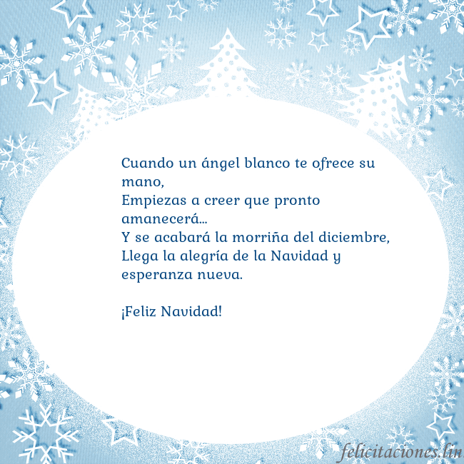 Tarjeta con abetos y copos de nieve