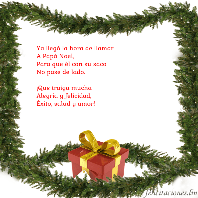 Tarjeta con ramas de abeto y regalo