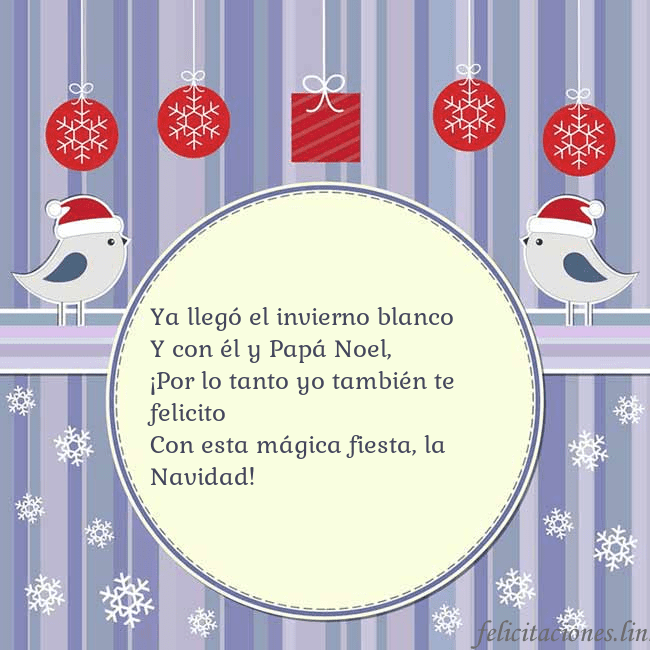 Tarjeta con pájaros navideños