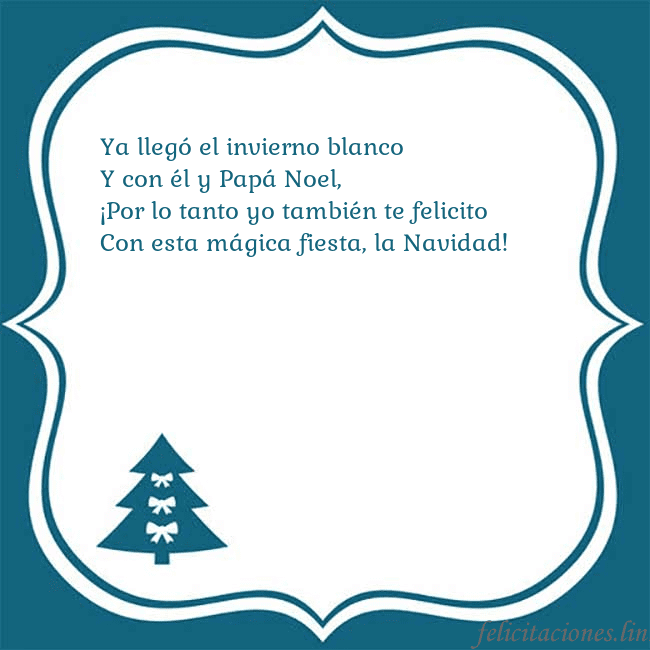 Tarjeta con un árbol de Navidad azul