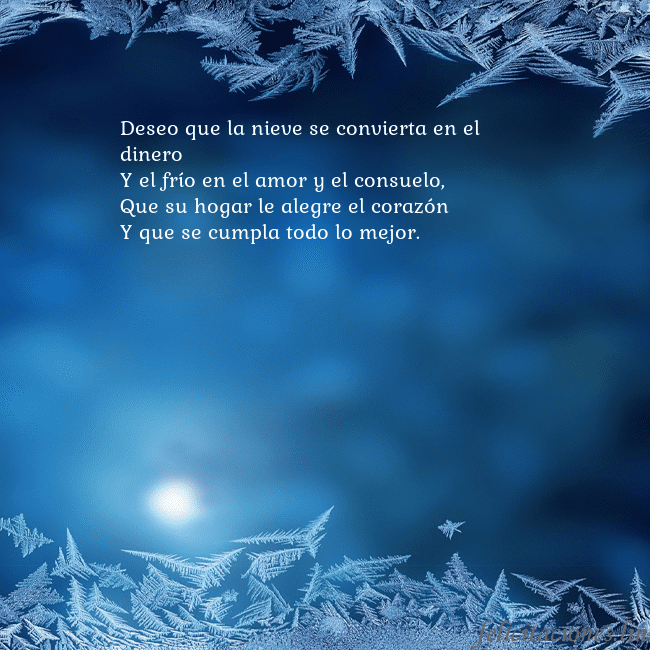 Tarjeta azul con escarcha Deseo que la nieve se convierta en el dinero
Y el Tarjeta azul con escarcha