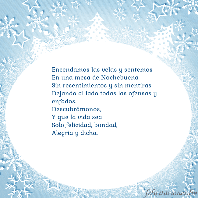 Tarjeta con abetos y copos de nieve Encendamos las velas y sentemos
En una mesa de Noc Tarjeta con abetos y copos de nieve