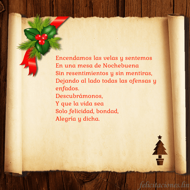 Tarjeta de Navidad sobre madera y pergamino Encendamos las velas y sentemos
En una mesa de Noc Tarjeta de Navidad sobre madera y pergamino