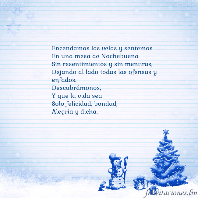 Tarjeta con un muñeco de nieve azul y un árbol de Navidad Encendamos las velas y sentemos
En una mesa de Noc Tarjeta con un muñeco de nieve azul y un árbol de Navidad