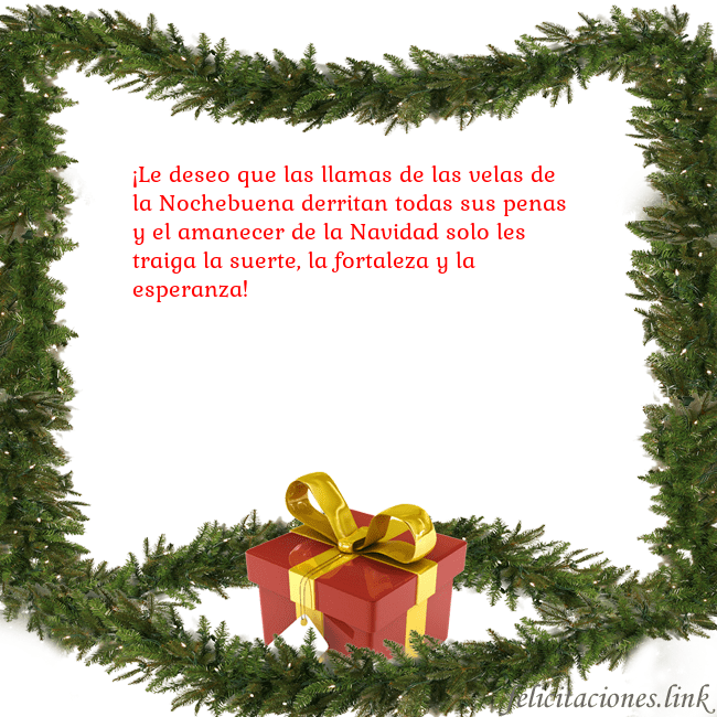 Tarjeta con ramas de abeto y regalo