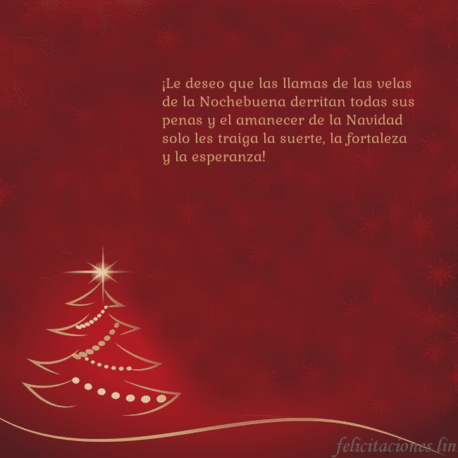 Tarjeta de Navidad roja con árbol de Navidad dorado