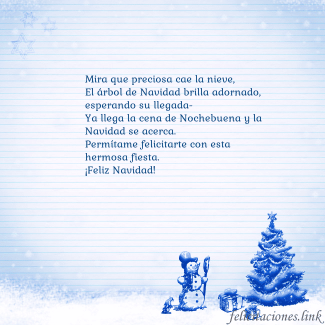 Tarjeta con un muñeco de nieve azul y un árbol de Navidad