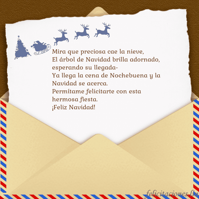 Tarjeta con sobre y ciervo Mira que preciosa cae la nieve,
El árbol de Navida Tarjeta con sobre y ciervo