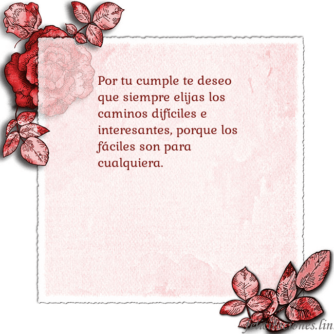 Tarjeta de cumpleaños vintage con rosas rojas Por tu cumple te deseo que siempre elijas los cami Tarjeta de cumpleaños vintage con rosas rojas