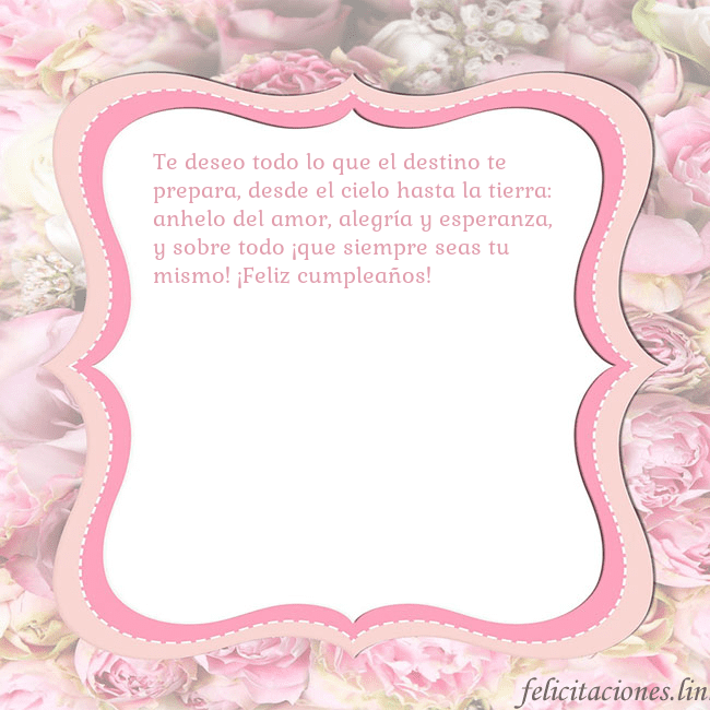 Tarjeta de cumpleaños - marco rosa