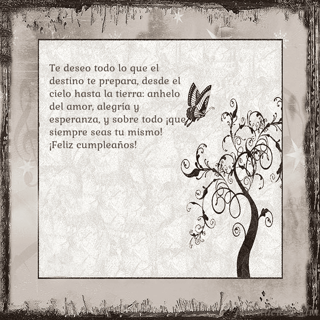 Tarjeta de cumpleaños nostálgica Te deseo todo lo que el destino te prepara, desde Tarjeta de cumpleaños nostálgica